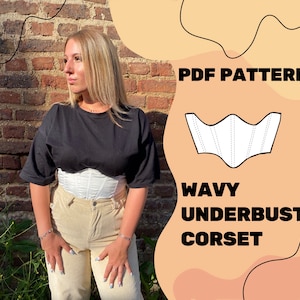 CORSET BELT PATTERN // Underbust Corset Belt Sewing Pattern Pdf // Instant Download Digital Print // One Size Xs-Xl