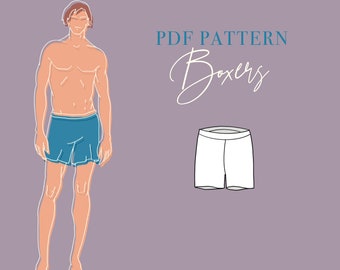 BOXERS SHORTS SCHNITTMUSTER - Herren Unterwäsche pdf Schnittmuster anfängerfreundlich - Größe xs - xl