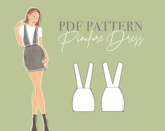 ワンピース [SAENGINSTUDIO] DETACHABLE PINAFORE DRESS Easiest way to cut and sew pinafore dress//pinafore dress