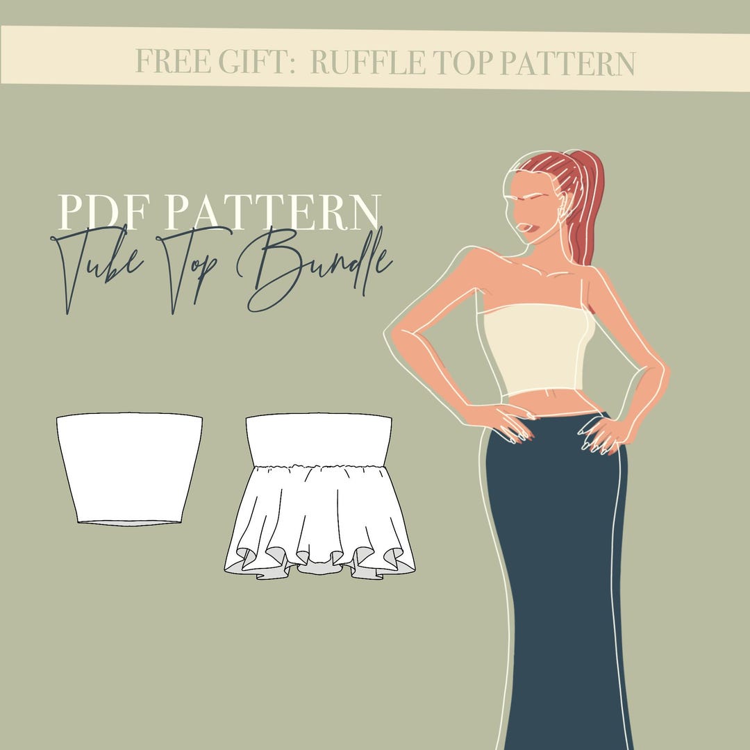 Small Tube Top Pattern TUBE TOP PATTERN | Basic Bandeau Crop Top Digital Sewing Pattern | Eu ...