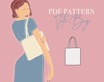 TOTE BAG PATTERN - Tote Bag Sewing Pattern Pdf Reversible - Beginner Friendly Pattern