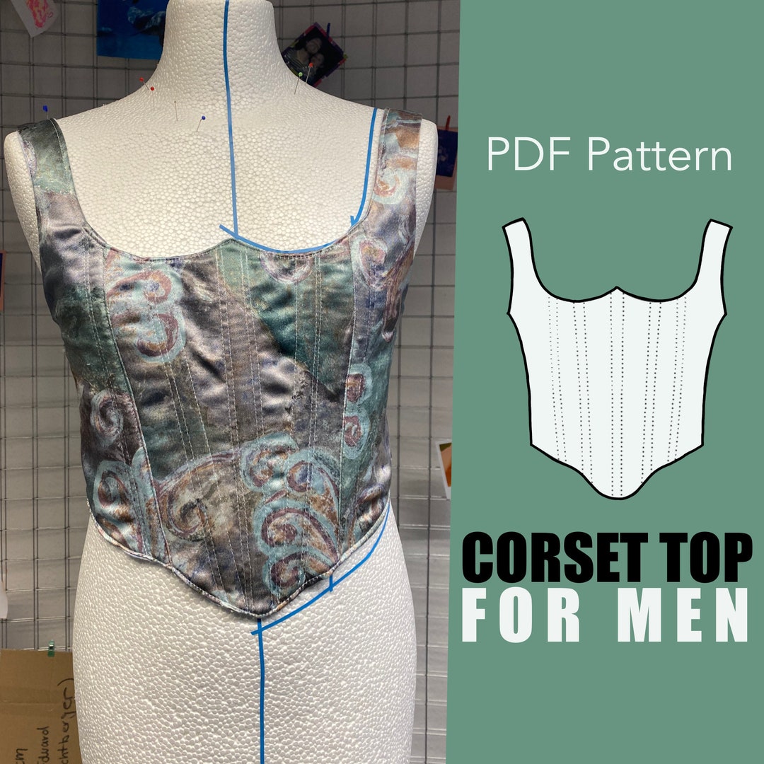 MEN'S CORSET PATTERN // Pdf Sewing Pattern Corset Top for Etsy