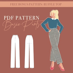 PANTS PATTERN - Women's Straight-leg Pants PDF Sewing Pattern | Diy ...