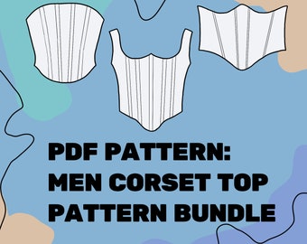 MENs CORSET PATTERN Bundle -  including three different men's corset sewing patterns  Eu Size 44-58/ Us xxs-xl