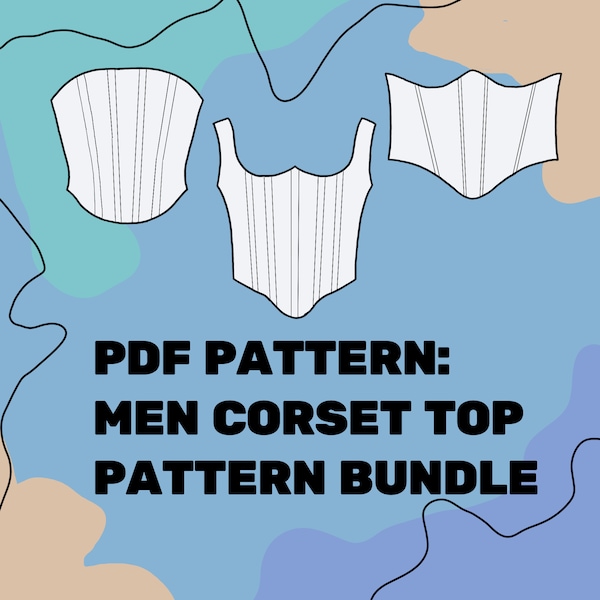 MENs CORSET PATTERN Bundle -  including three different men's corset sewing patterns  Eu Size 44-58/ Us xxs-xl