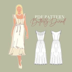 PADRÃO DIRNDL BORBOLETA - Padrão de costura digital tradicional Dirndl Mieder - Tamanho xxs-xxl - Formatos A4, Carta e A0