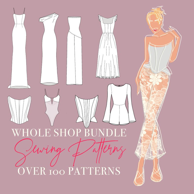 SEWING PATTERN BUNDLE - 110 Sewing Patterns for Women, Men and Children - Sewing Pattern Package image 1