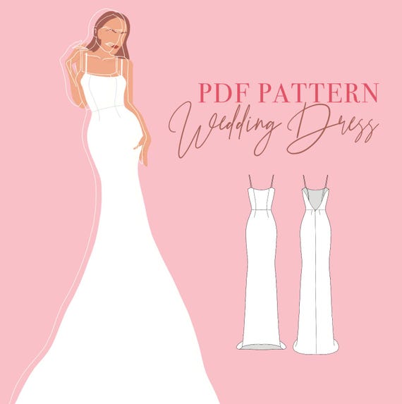 Backless Wedding Dress Sewing Pattern PDF | 30cm Train | Corset Option |  Sizes XXS-XXL | Printable A4 & Letter | Photo Instructions - Etsy
