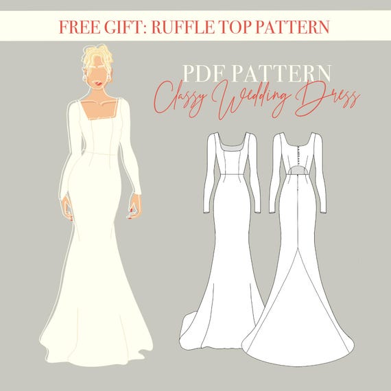 fit and flare wedding dress pattern Detailed Fit-and-Flare Wedding Dress main image 0