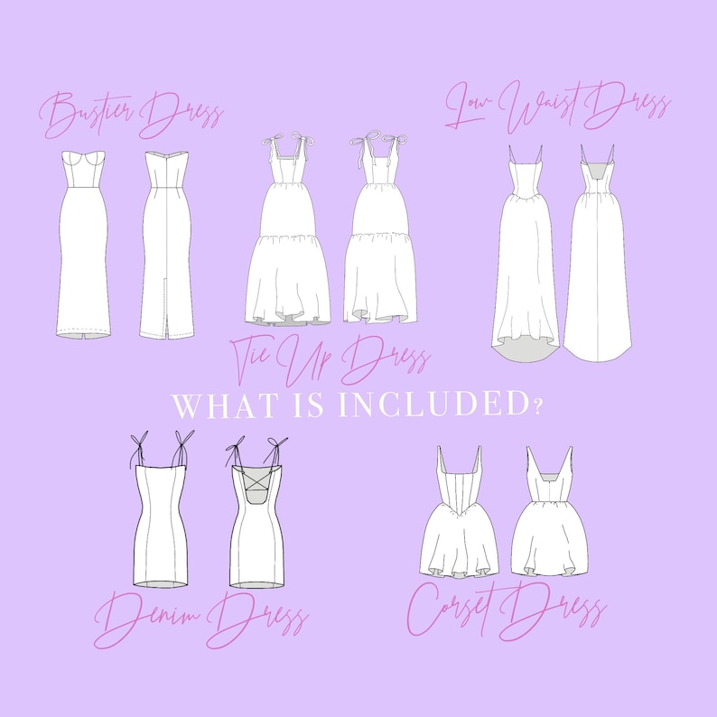 SEWING PATTERN BUNDLE - Dress Pattern Package | Pdf Pattern Pack With 5 ...