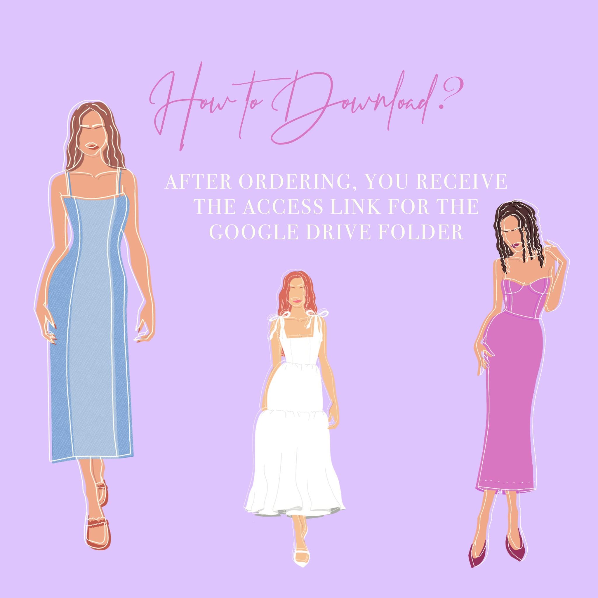 SEWING PATTERN BUNDLE - Dress Pattern Package | Pdf Pattern Pack With 5 ...