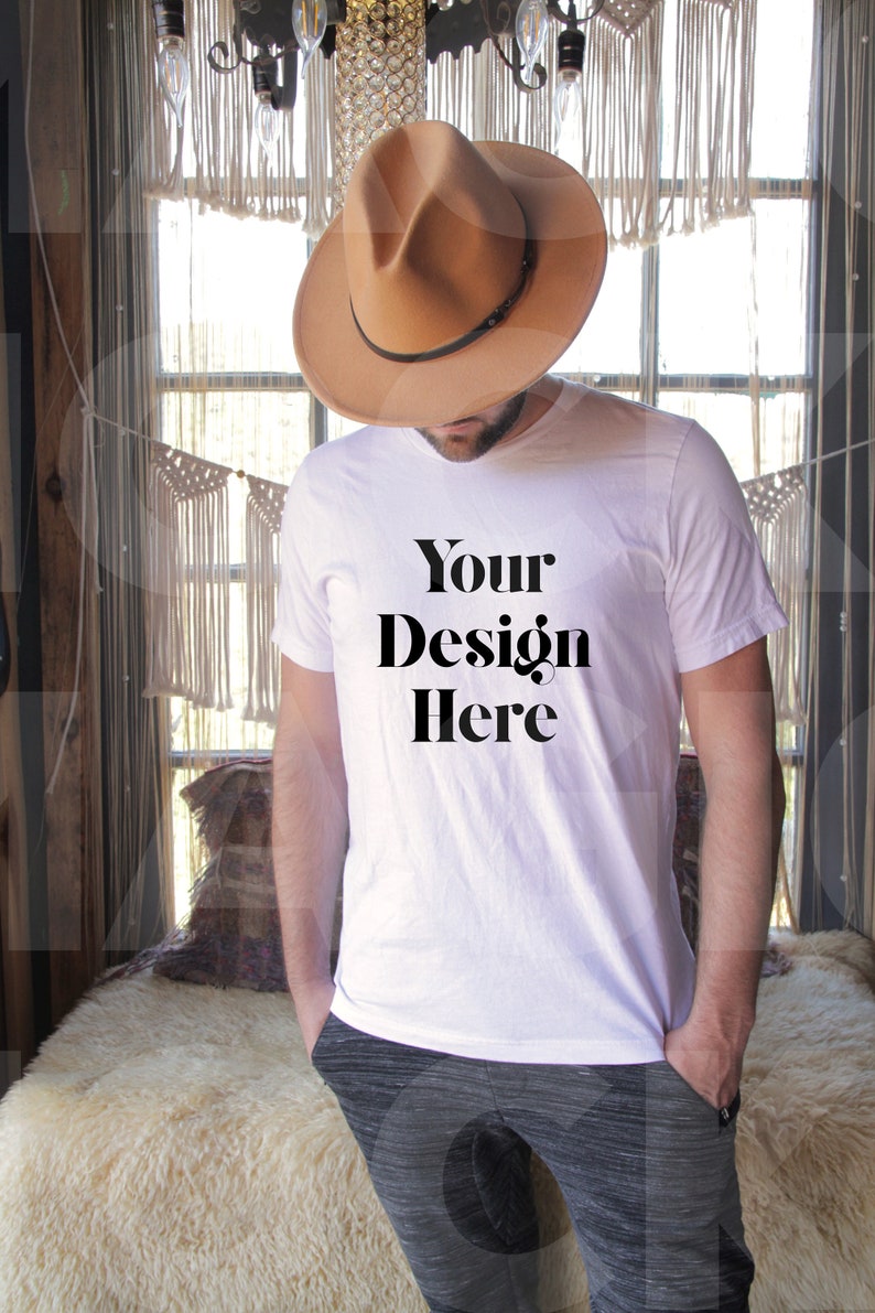 Download Bella Canvas 3001 Mockup Model Mockup Men Tshirt Mock up ...