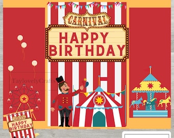 Karneval Geburtstag Chips Beutel Aufkleber, Party Dekoration (PDF Download)