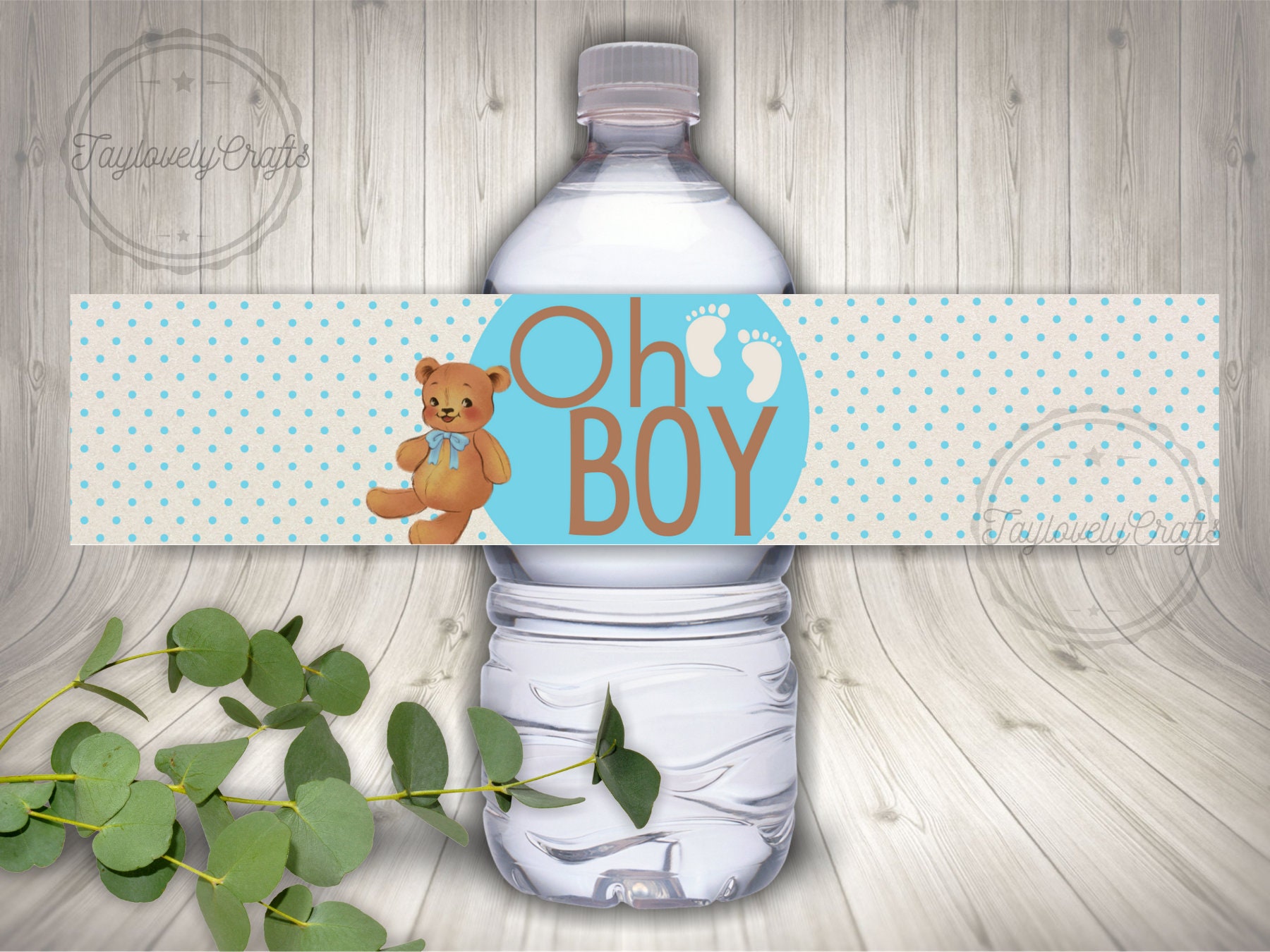 Baby Boy Water Bottle Labels Boy Baby Shower Teddy Bear Etsy Canada