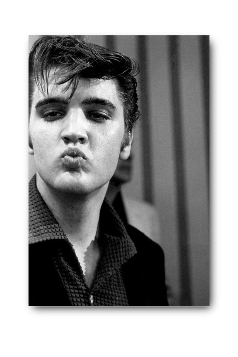 Elvis Presley black and white Music Silk Poster Etsy