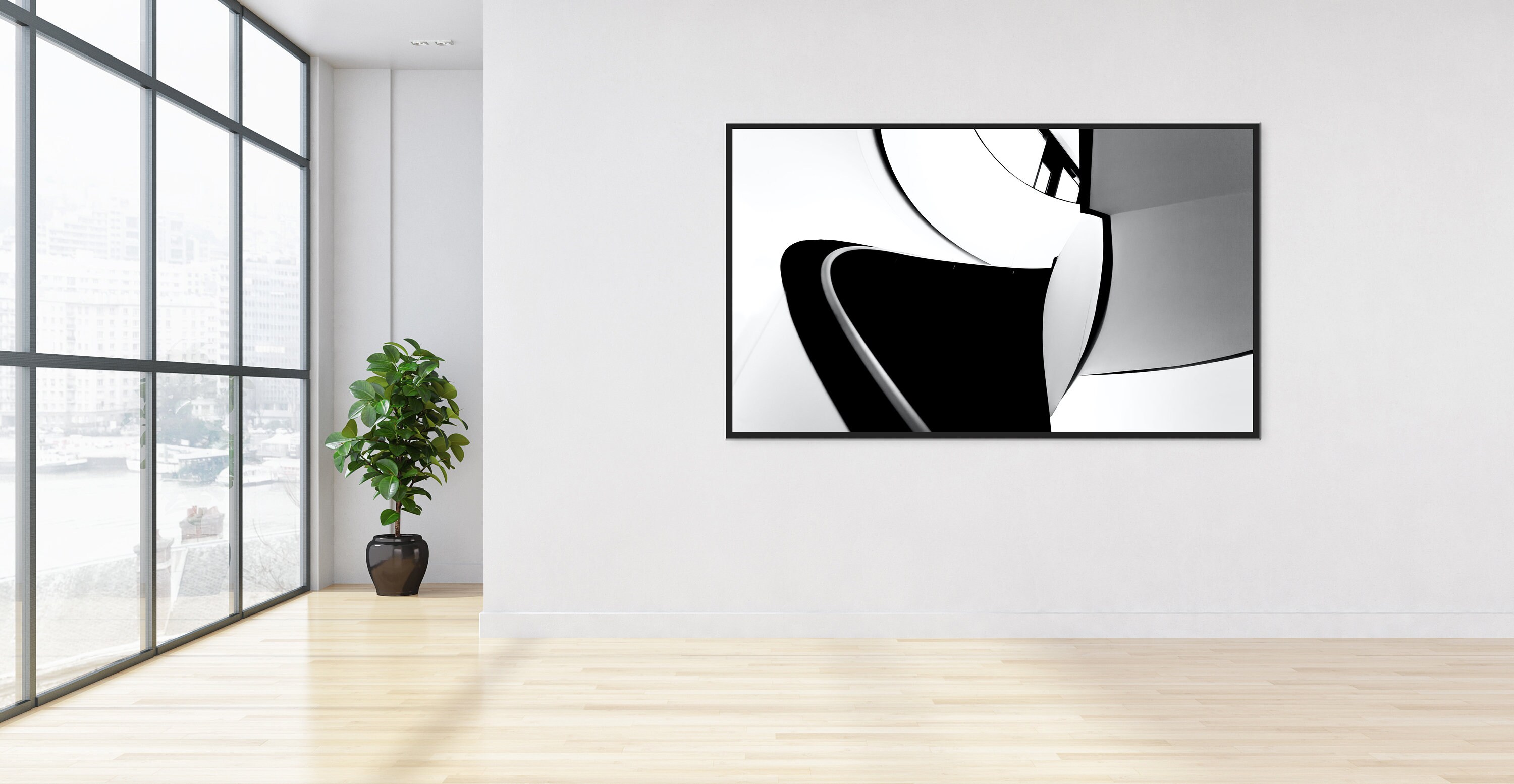 Imprimé noir et blanc Art mural moderne Imprimé dart | Etsy