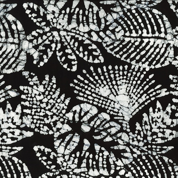 Demi-mètre - Feuillage monochrome Batik - Tissu coton