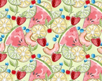 Half Metre Sweet Summertime - Summer Fruit by 3 Wishes Fabrics - Premium Cotton Fabric for Quilting and Sewing