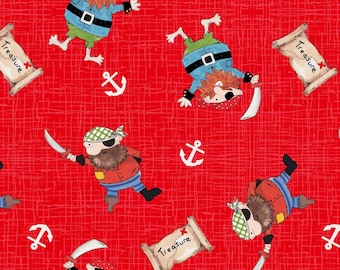 One Metre - Ship Ahoy - Pirates  - Cotton Fabric