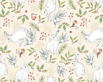 One Metre - Yuletide Burrow - Fir and Feather - Cotton Fabric