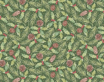 One Metre - Yuletide Burrow - Forest Thicket - Cotton Fabric