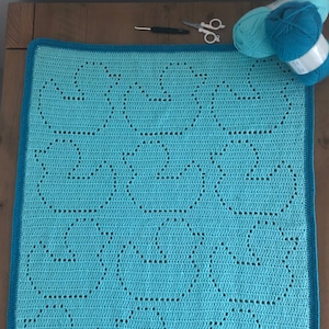 Filet crochet duck blanket pattern hotsell