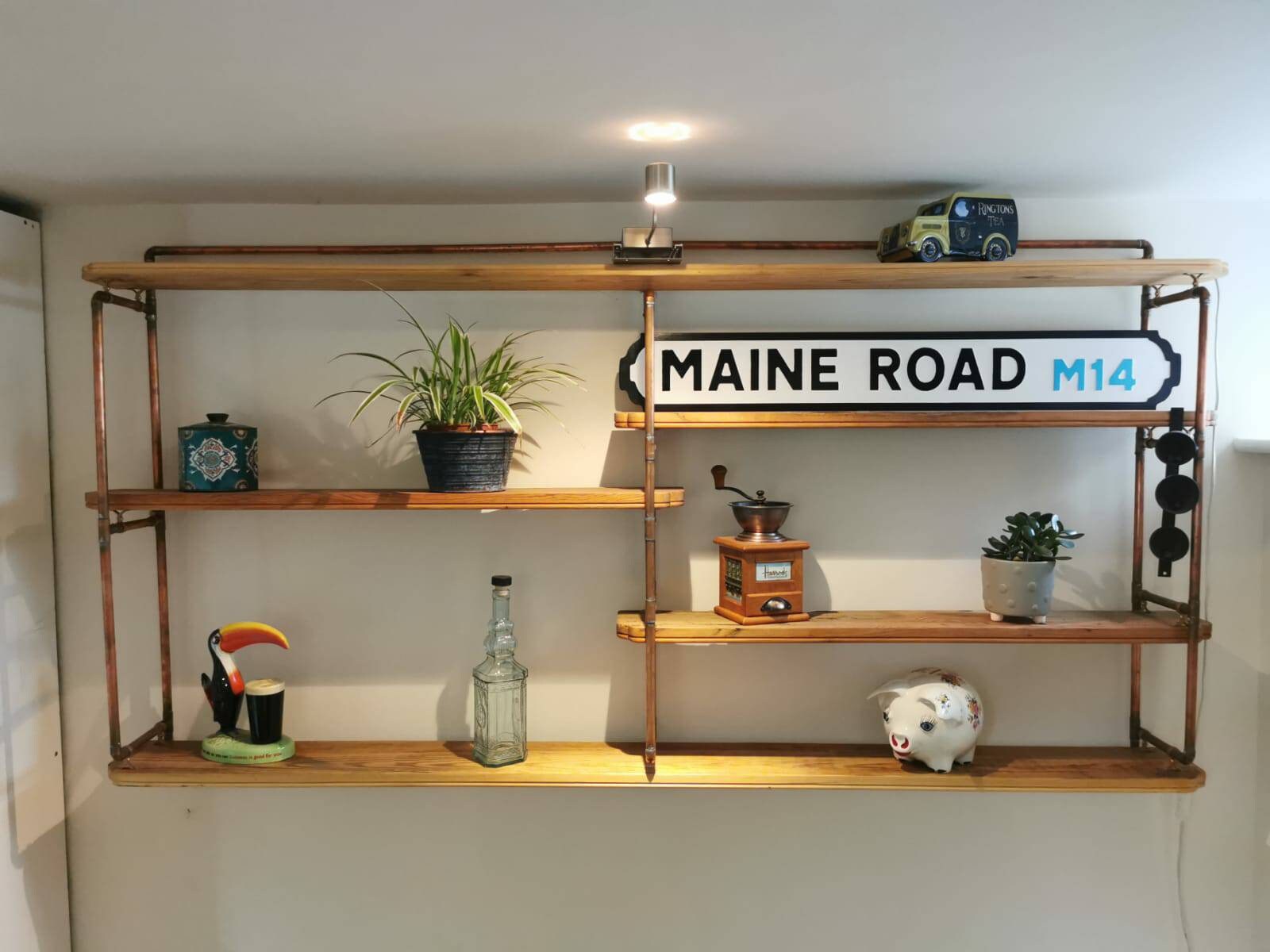 Copper Pipe Shelf / Shelves With Staggered Industrial Vintage Etsy UK