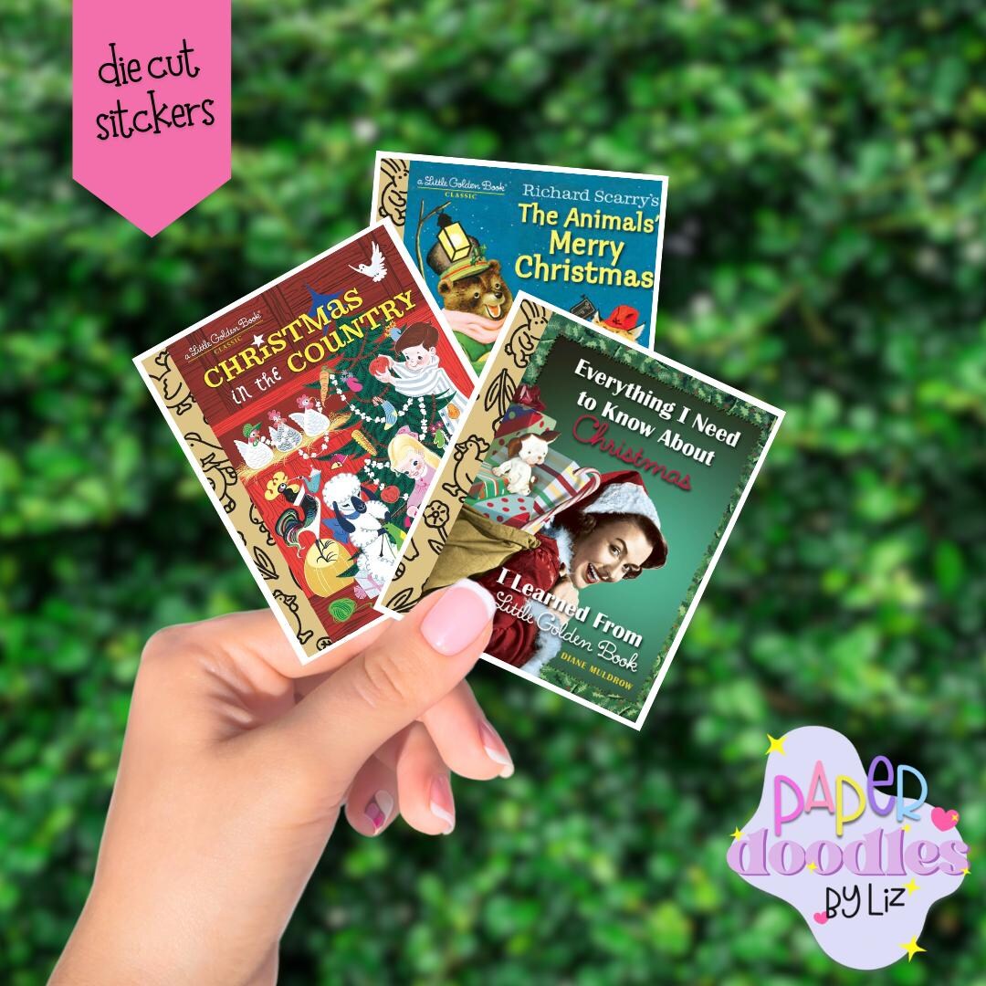 Mini Christmas Book Sticker Set, Die Cut Sticker, Sticker, Happy Mail ...