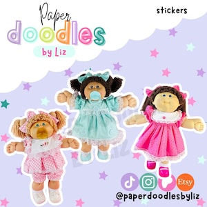 Cabbie Dolls Sticker, Die Cut, Happy Mail, Sticker, Journal, Planner, Junk Journal, Vinyl, holographic, friends, 1980's, Retro Sticker