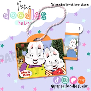 Max and Ruby, Miniature 3d Vintage Lunch Box, Mini Lunch Box, Doll Size, Barbie Size Lunch Box, Vintage