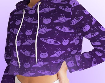Ropa pastel goth, sudadera con capucha kawaii, ropa kawaii, sudadera con capucha de gólada pastel, yami kawaii, ropa harajuku, kei de hadas, yume kawaii, sudadera con capucha de gato