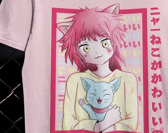 Camicia kawaii / abbigliamento kawaii / maglietta kawaii, yami kawaii, abbigliamento harajuku, camicia fairy kei, yume kawaii, camicia anime, kawaii pastello,