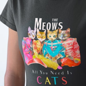camisa dos Beatles | a camisa dos Beatles | Camisa engraçada dos Beatles | tudo que você precisa é de amor | presente dos amantes do gato camiseta de &lt;br&gt; Entrega Rápida? camisa engraçada de gato