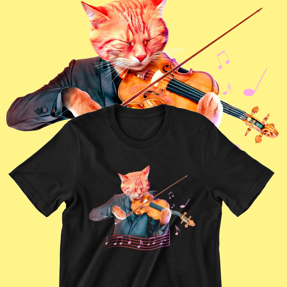 Violin Shirt | Violinist Shirt | Violin Player Shirt | Cat Lovers Shirt | Music Shirt | Violinist Shirt Gift | Classical Music Shirt