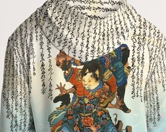 anime hoodie | Samurai Hoodie | Anime hoodies | Japanese hoodie | anime clothing | Samurai Cat Hoodie | anime shirt | anime merch | otaku