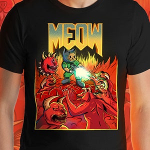 Doom parody shirt | Funny Gaming shirt | game shirt | Doom cat, slayer | doom guy |  eternal doom | nedm, video game art