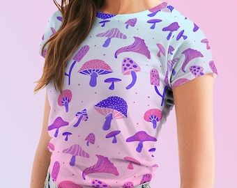 camisa de champiñones, ropa pastel, camisa kei hada, camisa de góth pastel, camisa harajuku, kawaii pastel, yume kawaii, colores pastel, camisa Kawaii