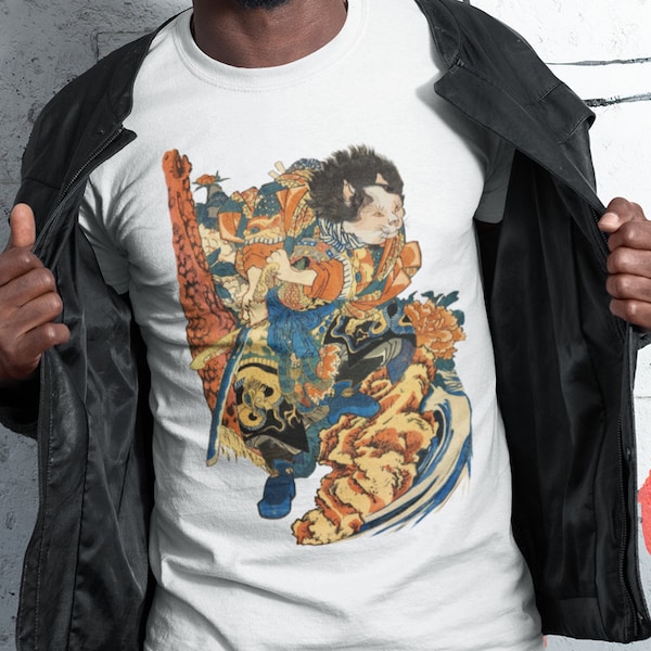 Samurai Shirt | anime merch, Anime shirt | Samurai Cat shirt | Japanese shirt | harajuku clothing | Japan shirt | otaku shirt | Ukiyoe shirt