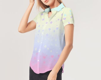 Blouses fairy kei, harajuku shirt, kawaii shirt, kawaii clothing, fairy kei clothing, yami kawaii, pastel goth, pastel kawaii, yume kawaii