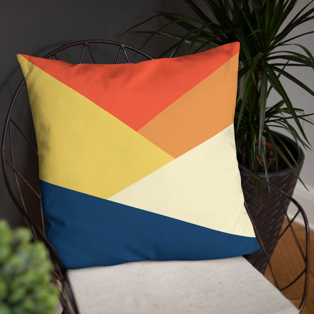 Color Block Pillow Cover Color Block Pillow Funky Pillows Etsy