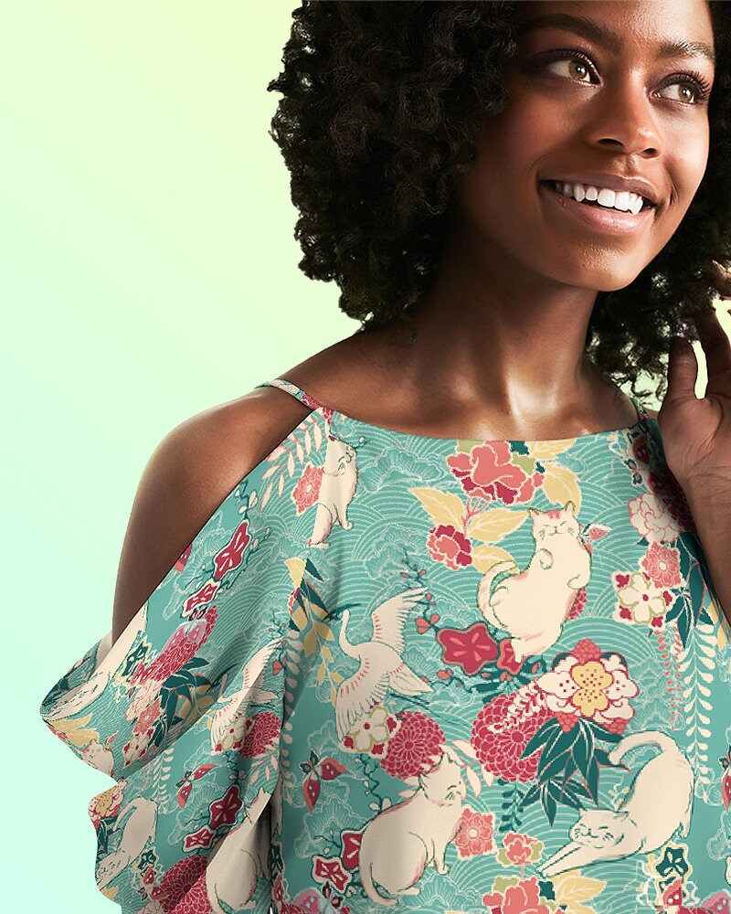 Japanese print dresses best sale