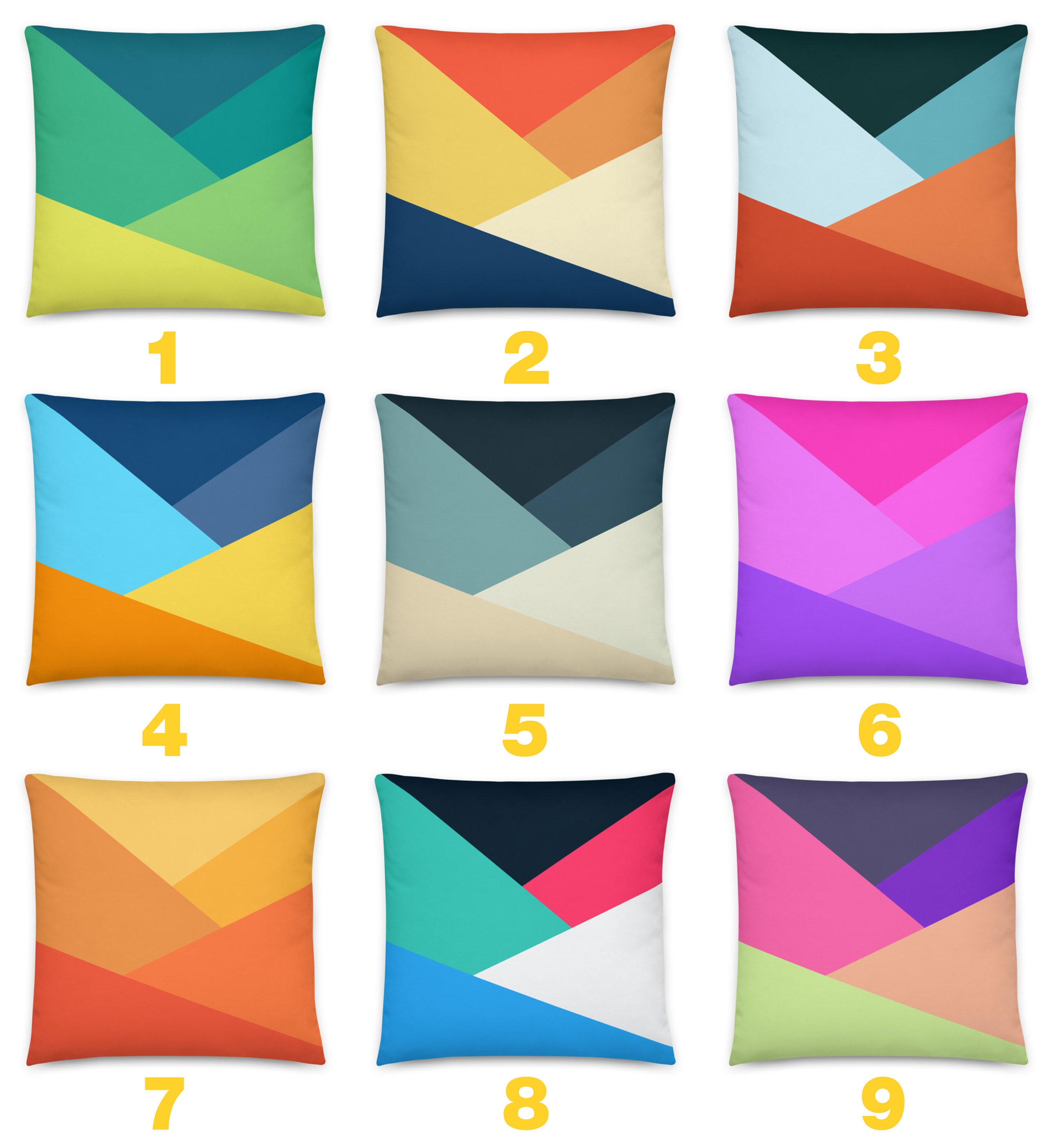 Color Block Pillow Cover Color Block Pillow Funky Pillows Etsy