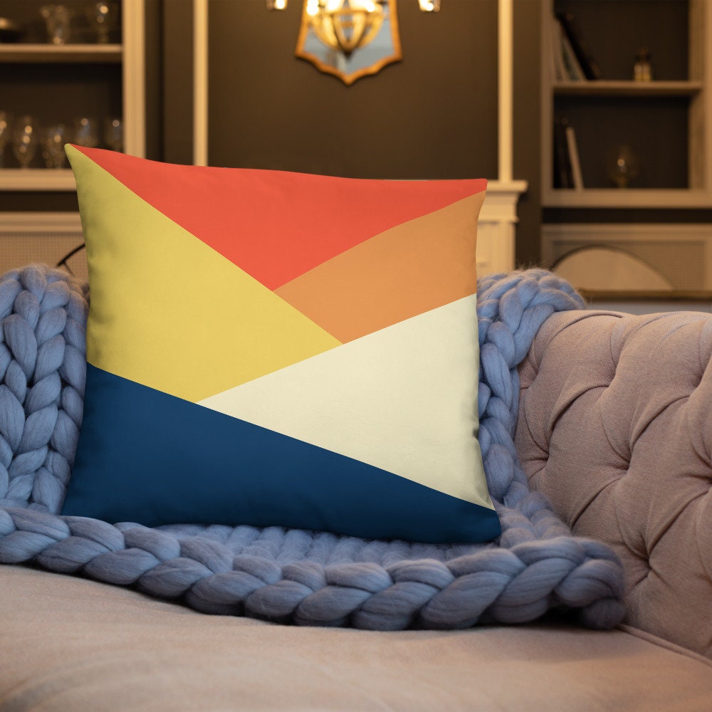 Color Block Pillow Cover Color Block Pillow Funky Pillows Etsy