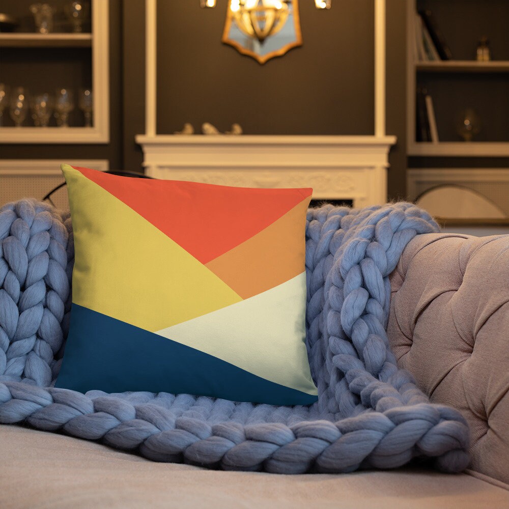 Color Block Pillow Cover Color Block Pillow Funky Pillows Etsy