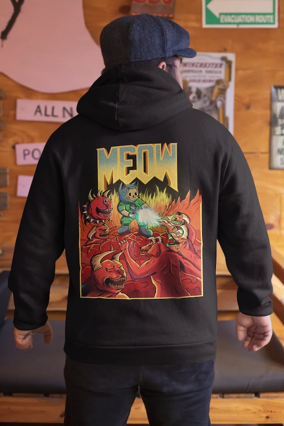 gamer hoodie, Gaming hoodie, gamer gifts, Doom cat parody , Funny Gaming shirt, doomcat hoodie, nedm, gamer gift, fps game