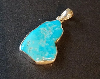 Sleeping Beauty Turquoise Pendent, Sterling Silver Turquoise Pendent, High Quality Sleeping Beauty Turquoise, December Birthstone, Wedding