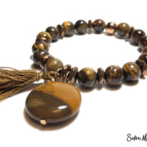 Brown Tiger Eye Bracelet, Brown Copper Bracelet, Bracelet for Women, Will Power & Determination, Gift for her, Tigers Eye Bracelet,Tiger Eye