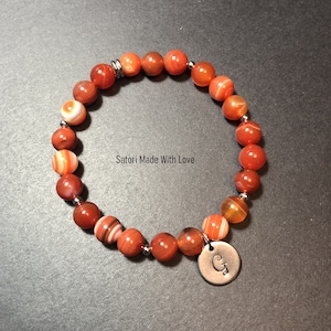 Red Agate Bracelet l Crystal Bracelet l Healing Crystal Stone l Gift For Her l Beaded Bracelet for Women l Genuine Gemstone l Yoga Bracelet