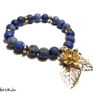 Lapis Lazuli Bracelet | Lapis Lazuli Beaded Gemstone Bracelet | Genuine Lapis Lazuli Beaded Bracelet, 8mm Genuine Lapis Lazuli bracelet
