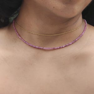 Stunning Pink Tourmaline Necklace | Faceted Tourmaline Necklace | Tourmaline Jewelry | Tourmaline Necklace Gold Filled l Layering Necklace